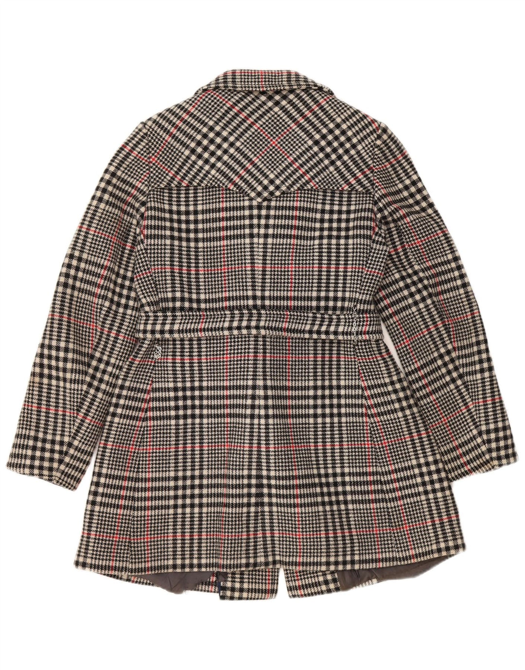 Vintage mujer doble pecho gabardina IT 46 gran cheque gris