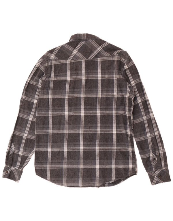 Camisa De Franela Billabong Hombre Algodón A Cuadros Gris Grande