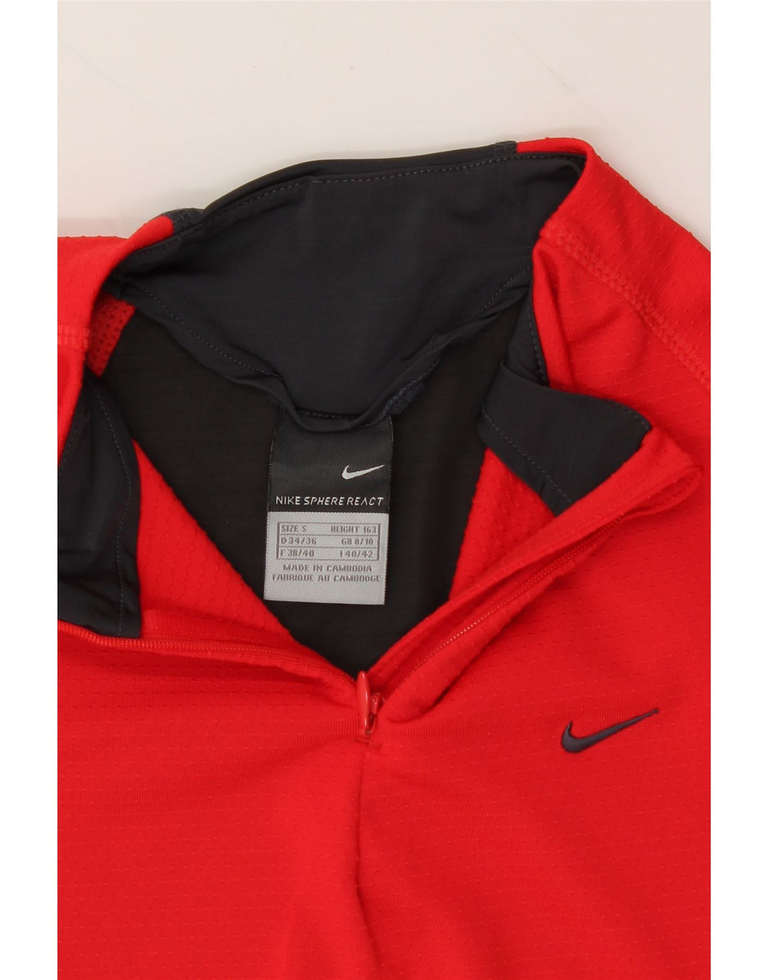 NIKE Womens Short Sleeve Pullover Tracksuit Top UK 8/10 Small Red Vintage Nike and Second-Hand Nike from Messina Hembry 