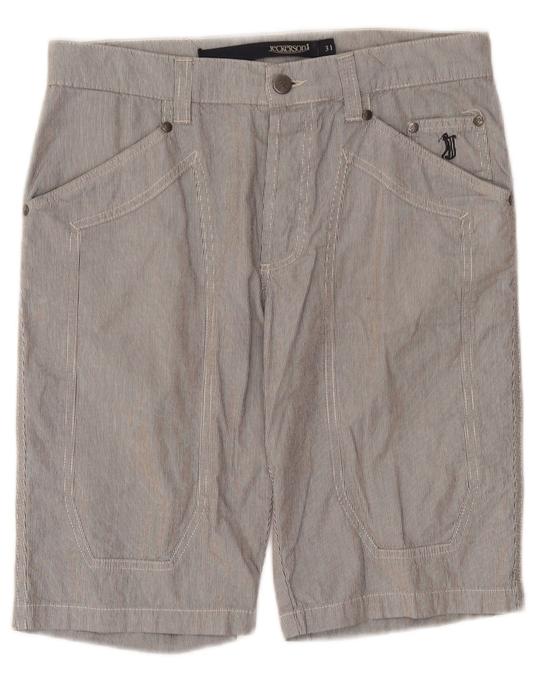 Bermudas Jeckerson para hombre W31 Algodón a rayas gris medio