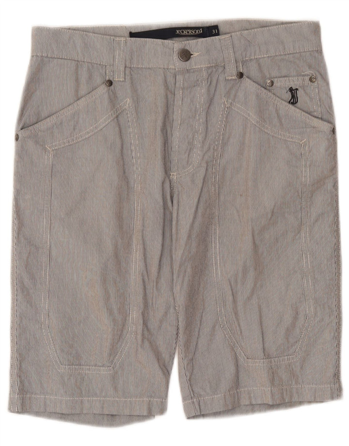 Bermudas Jeckerson para hombre W31 Algodón a rayas gris medio