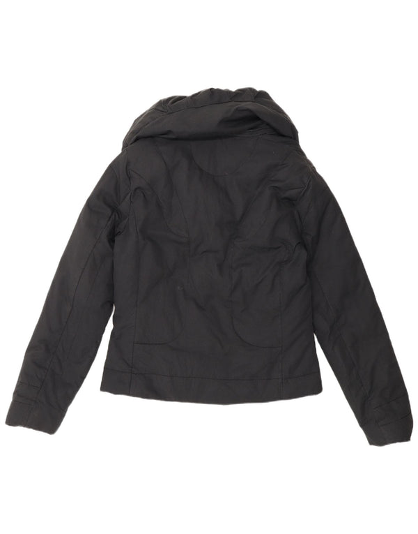 Benetton Chaqueta Acolchada Con Capucha Mujer UK 42 Mediana Negro