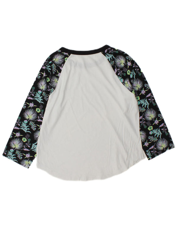 Camiseta Vans Mujer Manga 3/4 UK 44 Mediano Blanco Colorblock