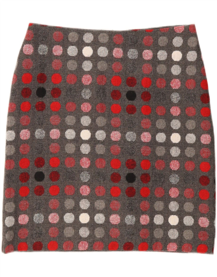 Marks & Spencer Falda recta para mujer UK 12 Medium W30 Gris Lunares