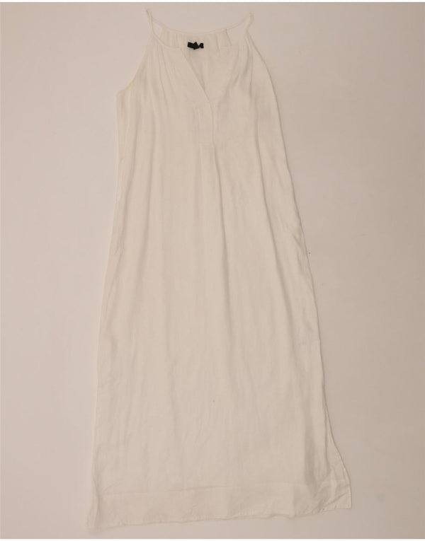 J. CREW Vestido largo sin mangas para mujer UK 10 Small White Linen