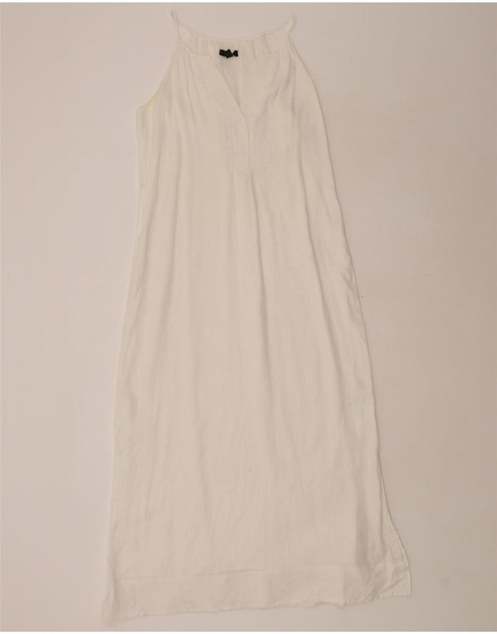 J. CREW Vestido largo sin mangas para mujer UK 10 Small White Linen