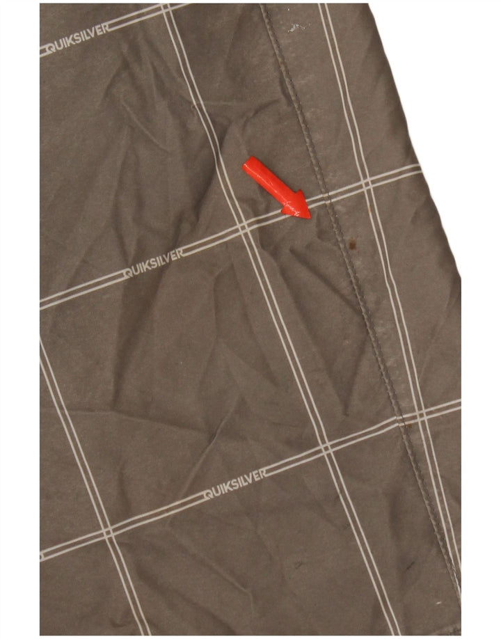 Pantalones cortos chinos Quiksilver para hombre W34 Poliéster a cuadros grises grandes