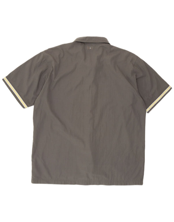 ADIDAS Camisa de manga corta para hombre UK 44/46 Grande Gris Algodón