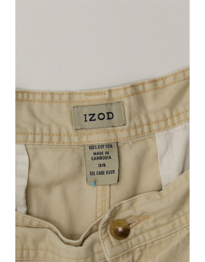 IZOD Pantalones cortos cargo para hombre W34 Algodón beige grande