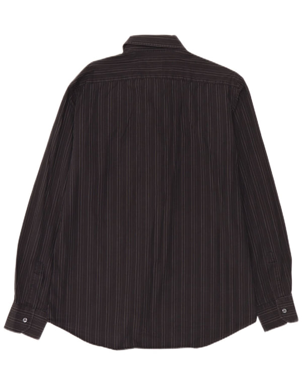 Camisa Calvin Klein Slim Fit para hombre Talla 43 17 XL Algodón a rayas negras