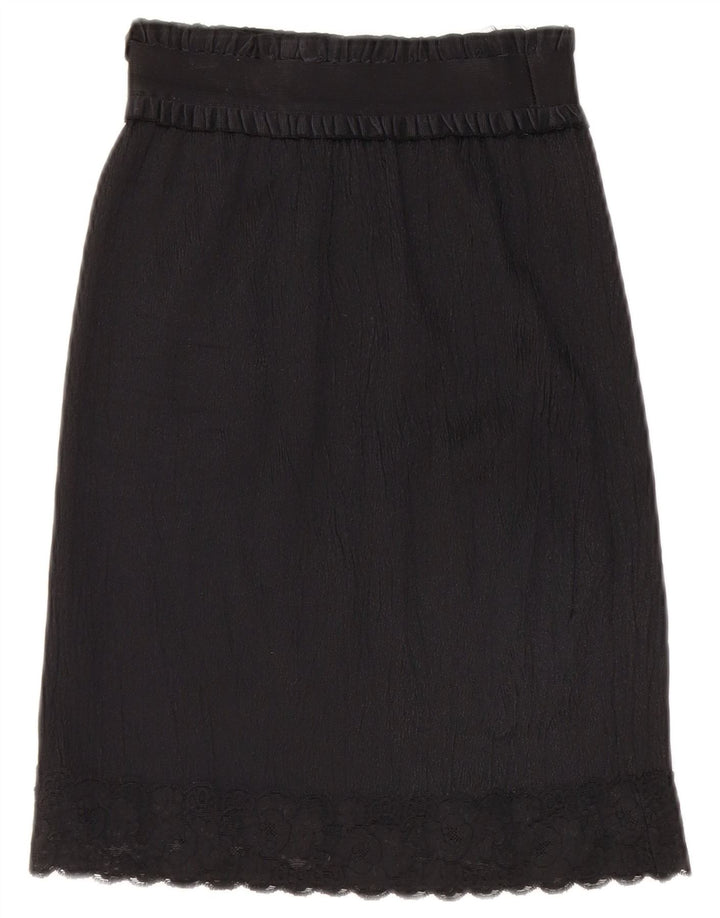 Vintage mujer A-Line falda W26 pequeño negro