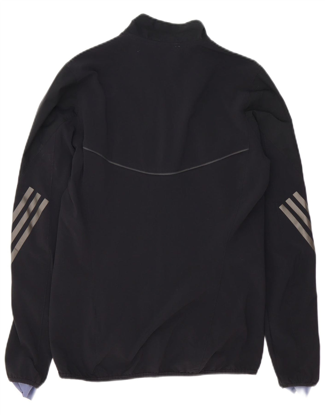 ADIDAS Mujer Running Chándal Top Chaqueta UK 10 Small Negro Poliéster