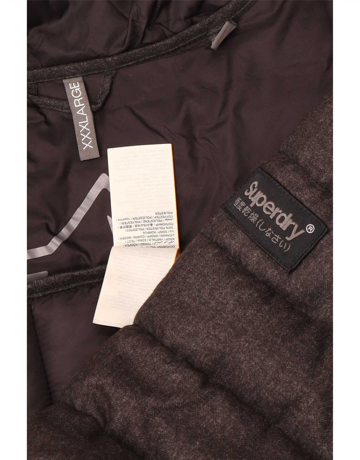 Superdry Chaqueta acolchada con capucha para hombre UK 46 3XL Gris Poliéster