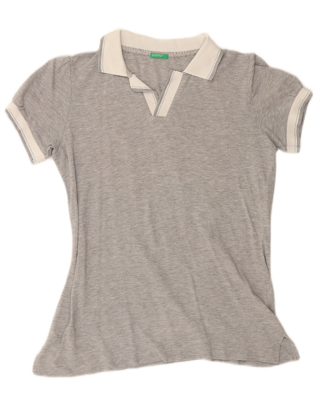 BENETTON Polo para mujer UK 44 Gris medio