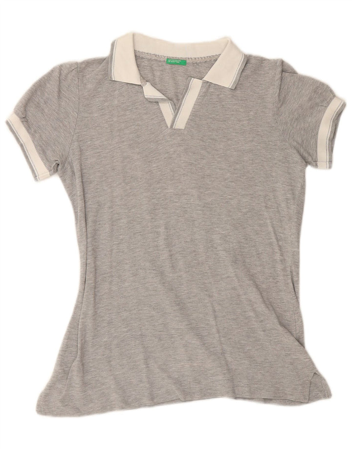 BENETTON Polo para mujer UK 44 Gris medio