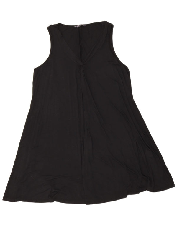 Marks & Spencer Vestido acampanado sin mangas para mujer UK 46 Large Viscosa negra