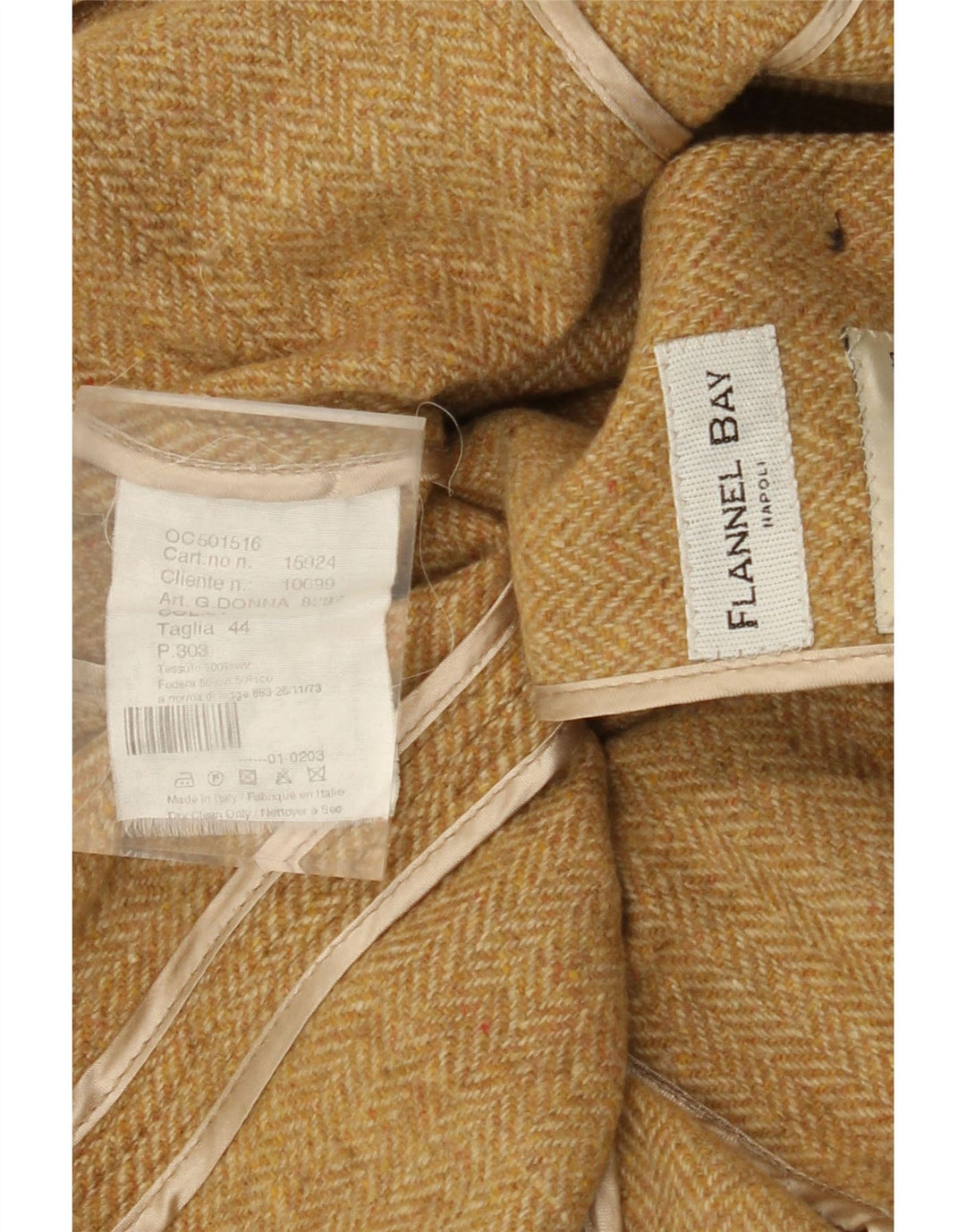 FLANNEL BAY Chaqueta tipo blazer de 3 botones para mujer IT 44 Espiga beige mediana