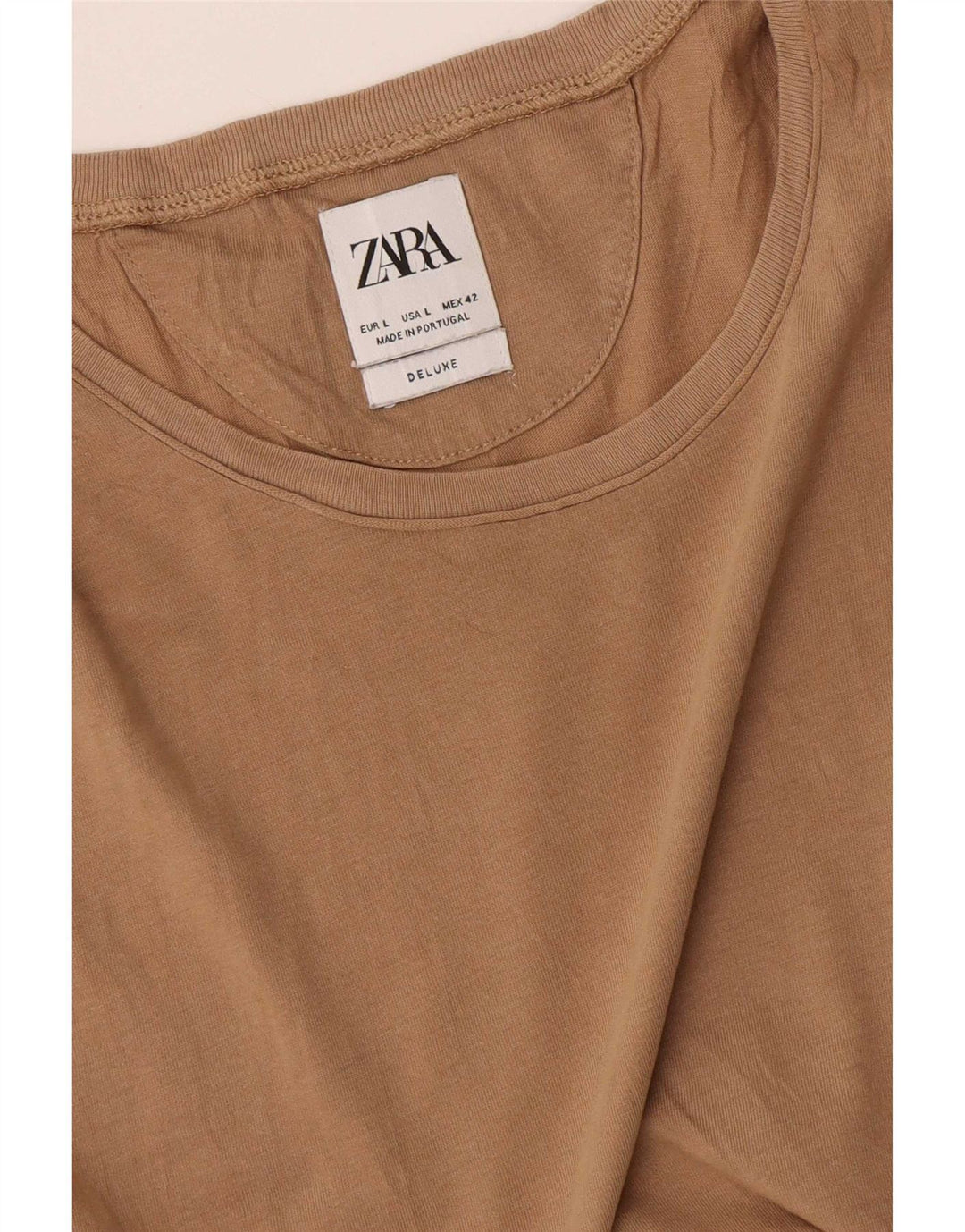 Zara Hombre Camiseta Top Grande Beige