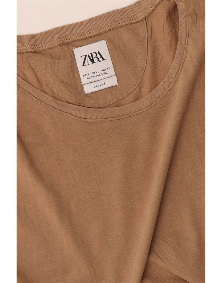 Zara Hombre Camiseta Top Grande Beige