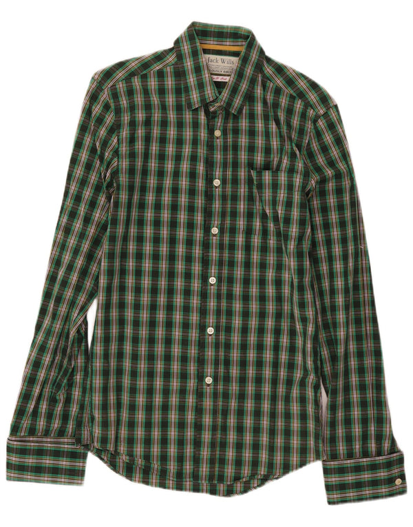 Camisa Jack Wills Hombre XS Algodón a cuadros verde