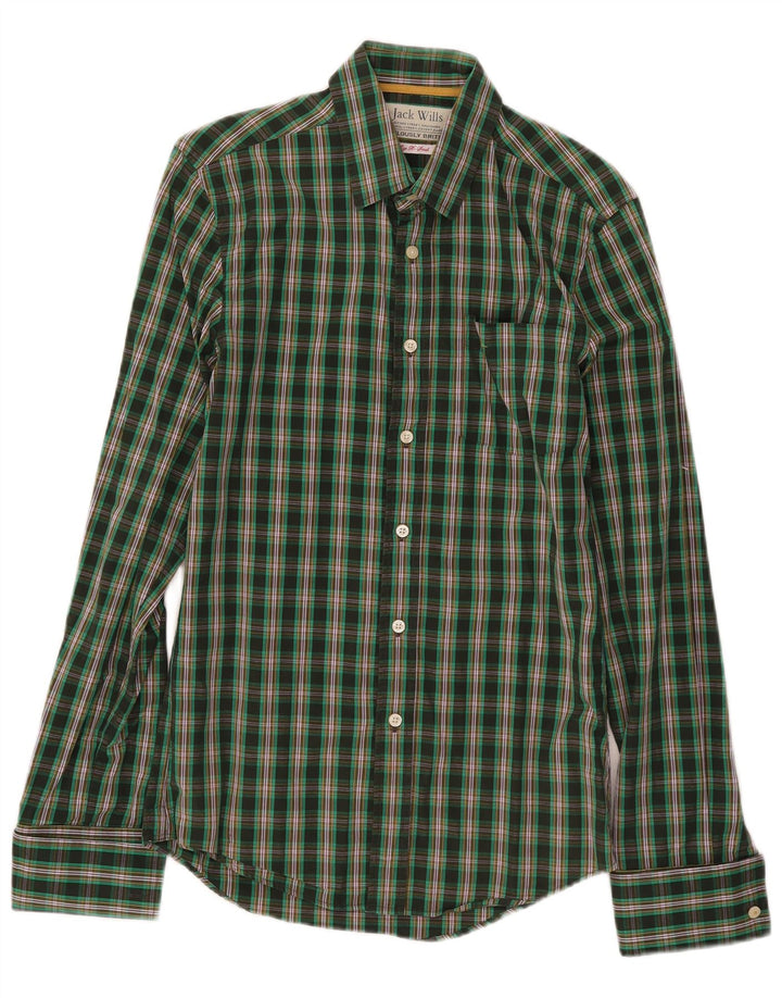 Camisa Jack Wills Hombre XS Algodón a cuadros verde
