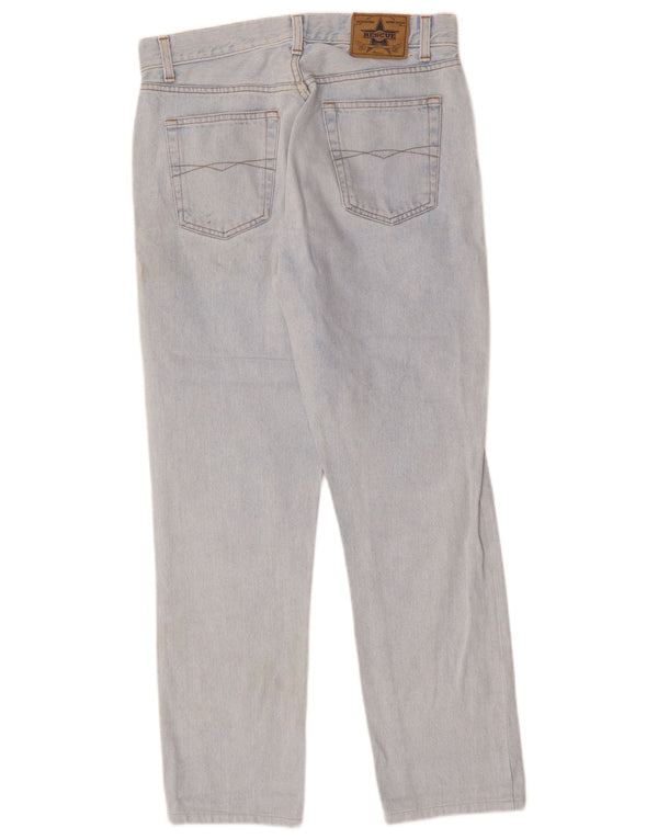 VINTAGE Womens High Waist Straight Jeans W31 L30 Blue Cotton