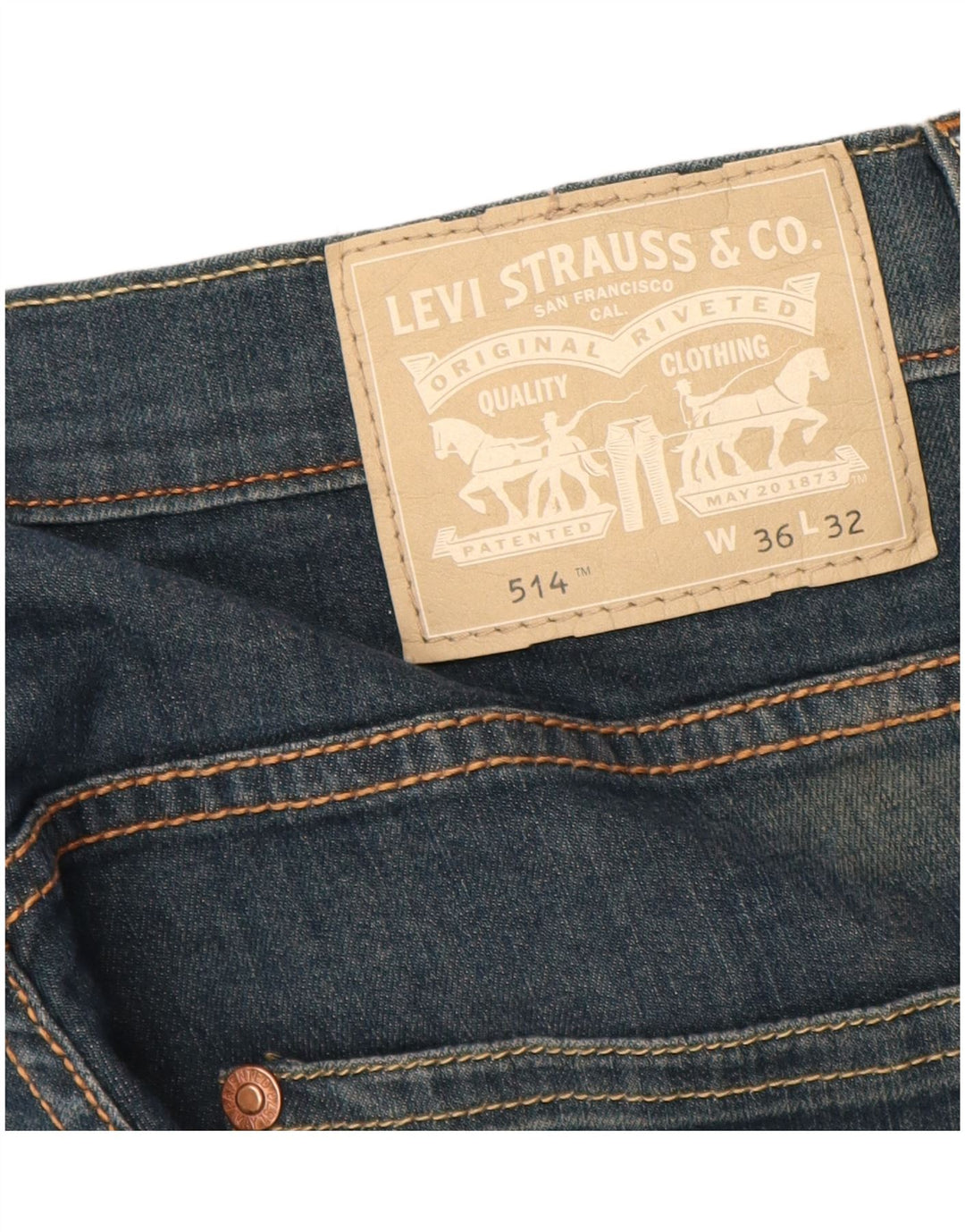 Levi's Jeans rectos 514 para hombre W36 L32 Algodón azul