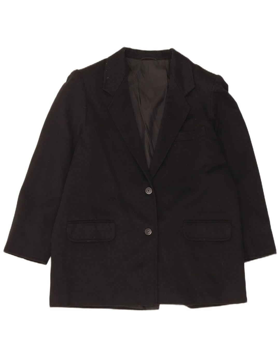 Marina Rinaldi Chaqueta Blazer de 2 Botones para Mujer Talla 21 Mediana Lana Negra