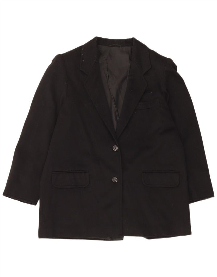 Marina Rinaldi Chaqueta Blazer de 2 Botones para Mujer Talla 21 Mediana Lana Negra
