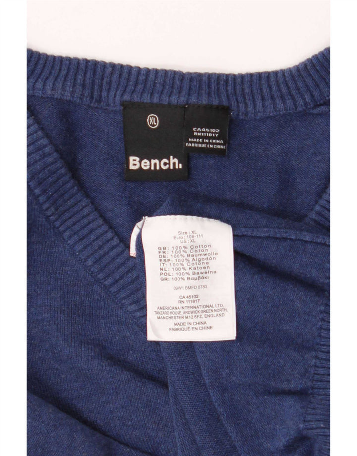 Bench Jersey con Cuello en V para Hombre XL Algodón Azul