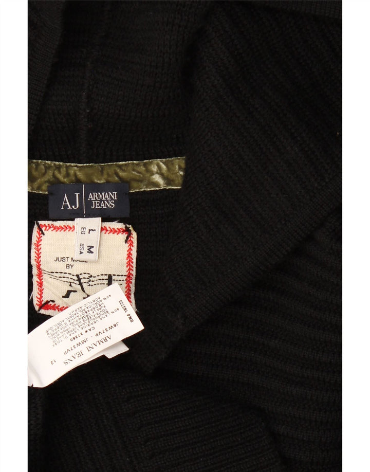Armani Jeans - Jersey con capucha para mujer, talla 40, talla mediana, color negro