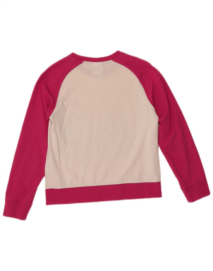 CHAMPION Sudadera para niña Jumper 11-12 años Grande Rosa Colorblock