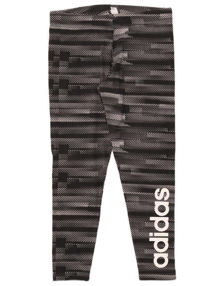 ADIDAS Leggings gráficos para mujer UK 16/18 Grande Negro Algodón a rayas