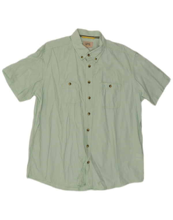 Camel Active Mens Short Sleeve Regular Fit Shirt XL Green Cotton