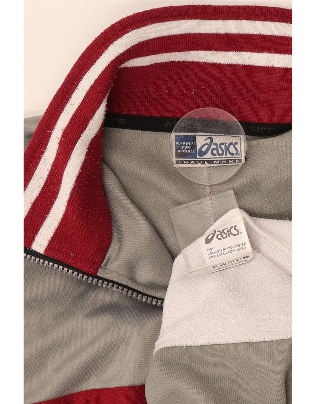 ASICS Chaqueta de chándal para hombre XL Gris Colorblock Poliéster