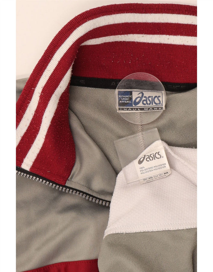 ASICS Chaqueta de chándal para hombre XL Gris Colorblock Poliéster