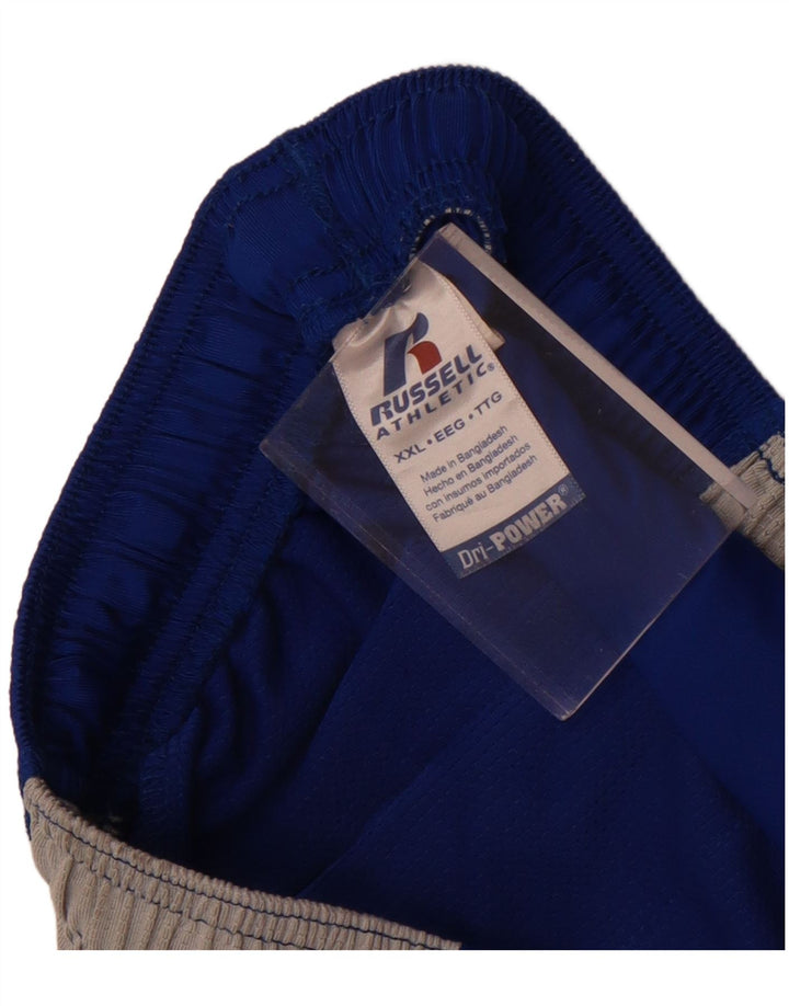 Russell Athletic Pantalones cortos deportivos para hombre 2XL Azul Colorblock Poliéster