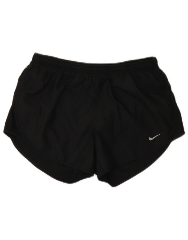Nike Pantalones cortos deportivos Dri Fit para mujer UK 10 Small Black Chevron Poliéster