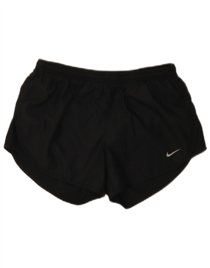 Nike Pantalones cortos deportivos Dri Fit para mujer UK 10 Small Black Chevron Poliéster