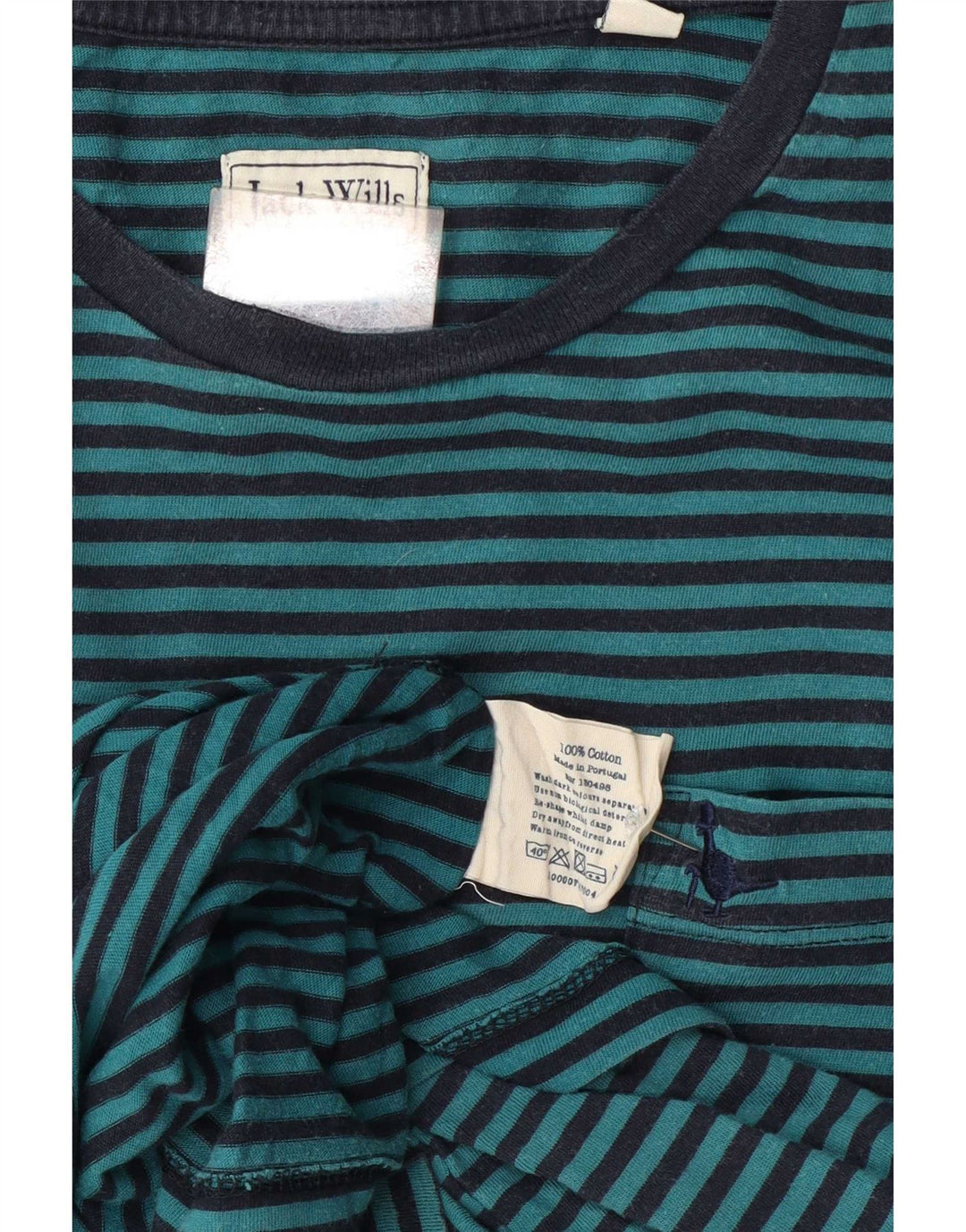 Jack Wills - Camiseta para hombre, color azul medio, algodón a rayas