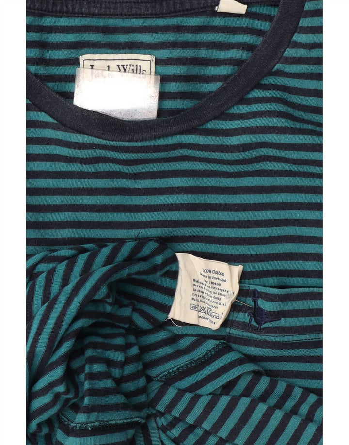 Jack Wills - Camiseta para hombre, color azul medio, algodón a rayas