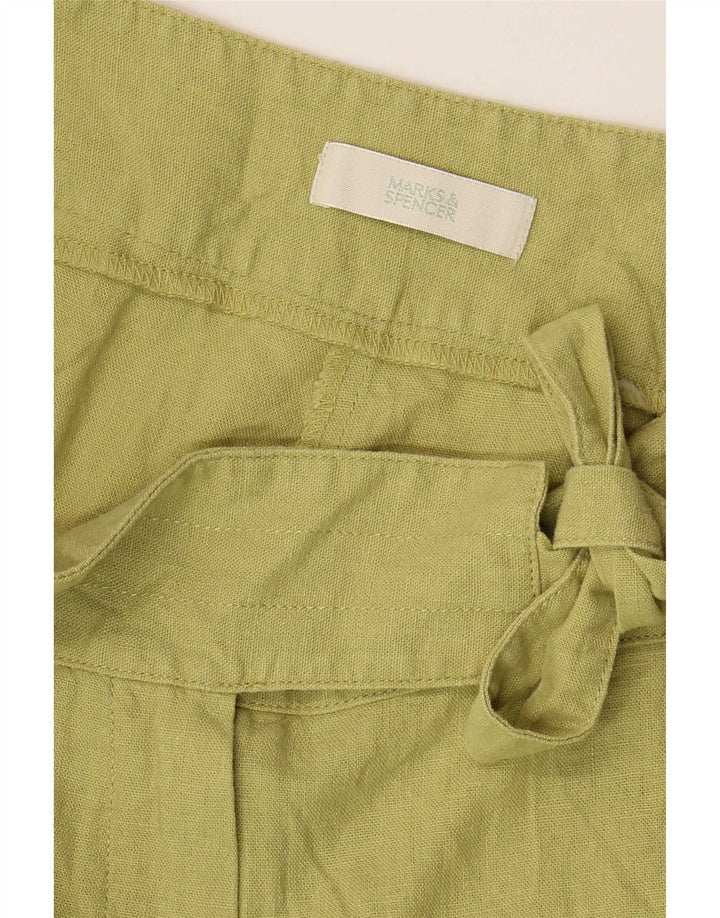 Pantalones capri de pierna ancha para mujer Marks & Spencer W32 L18 Verde
