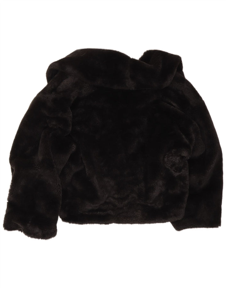 Vintage mujer oversize chaqueta de piel sintética Reino Unido 16 grande negro