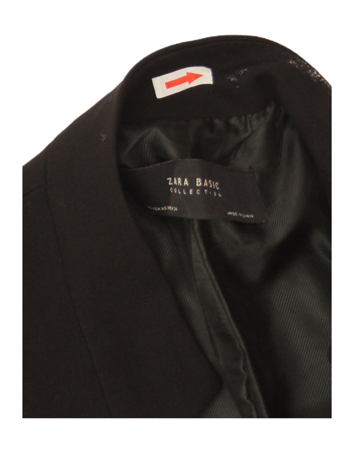 Zara Mujer Chaqueta Blazer Larga UK 6 XS Poliéster Negro