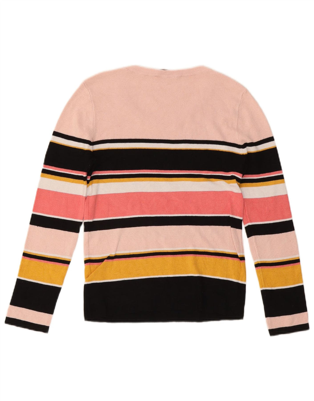 Oasis Mujer Top Manga Larga UK 42 Viscosa Rayas Rosa Mediana