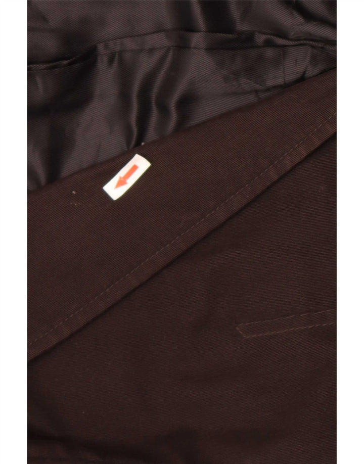 Zara Chaqueta militar de 2 botones para hombre EU 54 XL Algodón marrón
