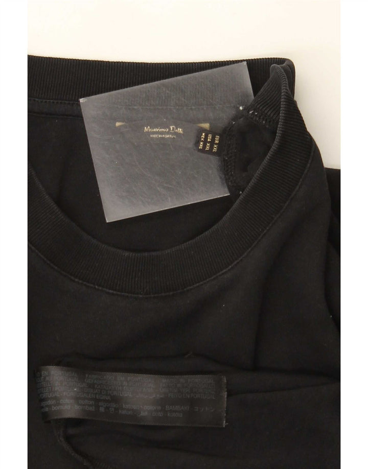 Massimo Dutti Camiseta Hombre Top 2XL Negro Algodón