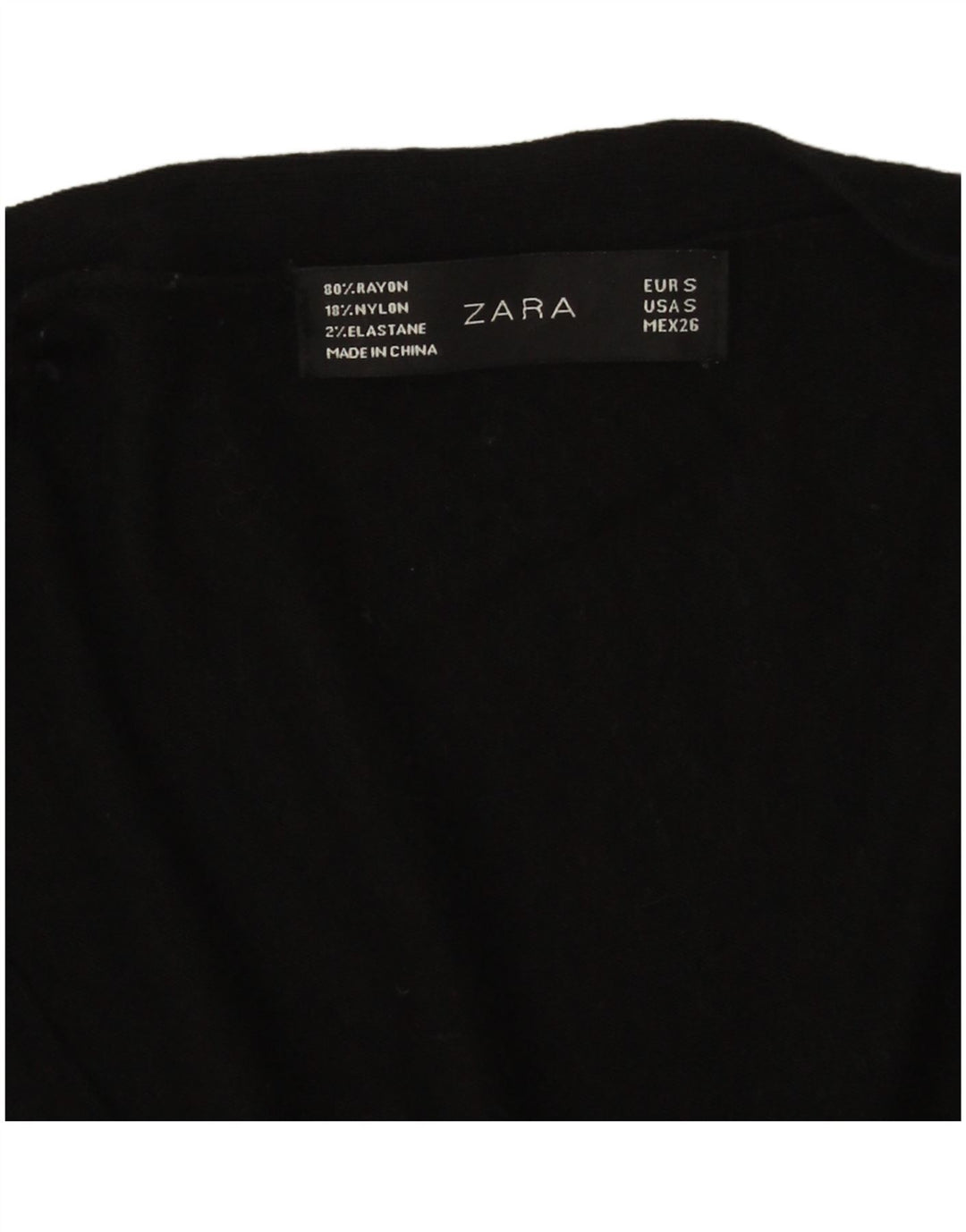 Zara Mujer Cárdigan Suéter UK 10 Small Rayón Negro