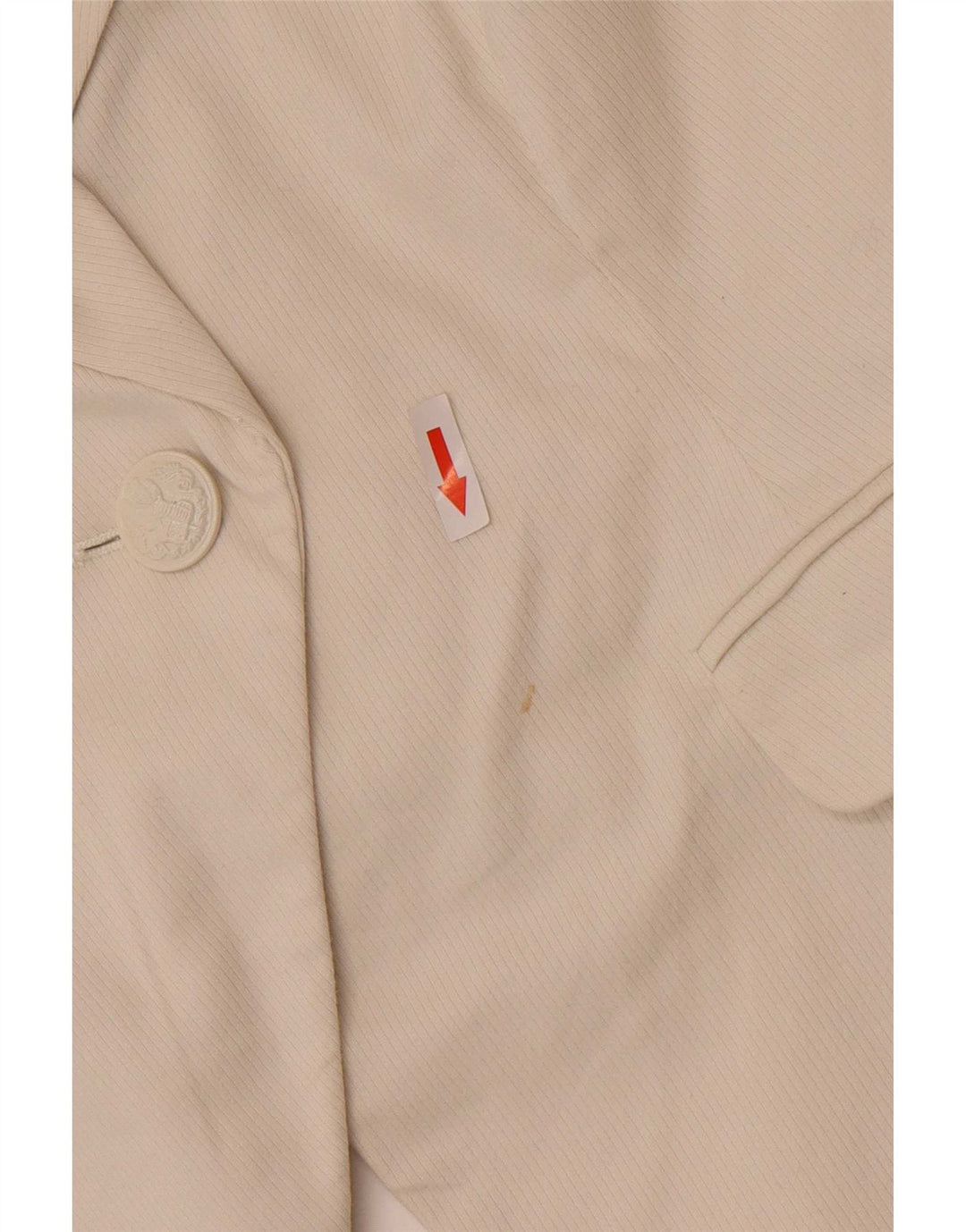 Guess Chaqueta tipo blazer sin mangas con 1 botón para mujer UK 46 Large White Cotton