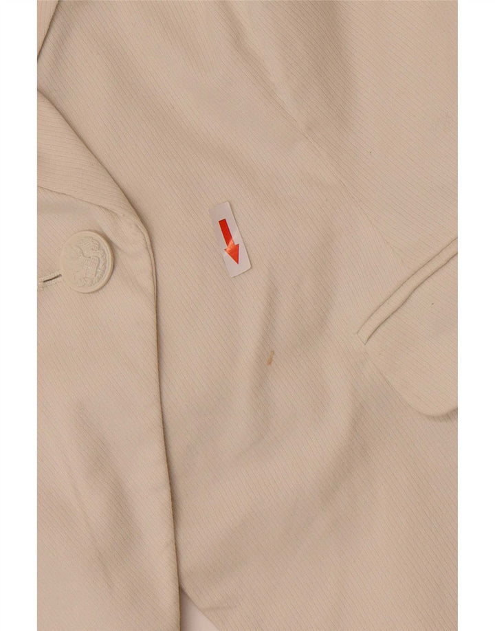 Guess Chaqueta tipo blazer sin mangas con 1 botón para mujer UK 46 Large White Cotton